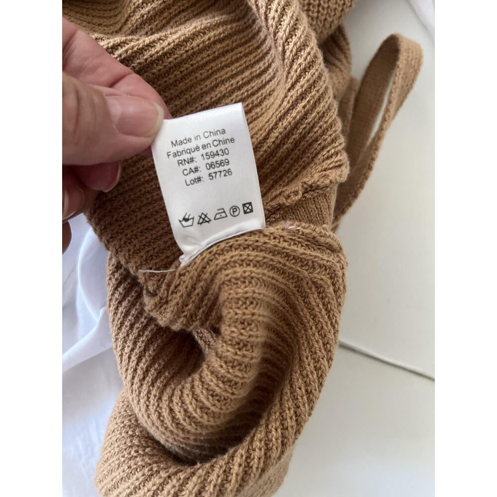 Elan Dress Womens M Brown Knit Layered Sweater Shirt V Neck Collared Side Tie - Picture 11 of 11